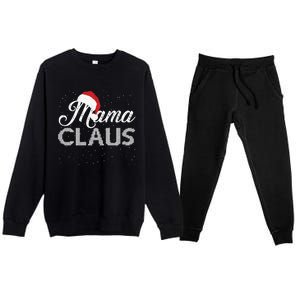 Mama Claus Santa Hat Christmas Celebration Gift Premium Crewneck Sweatsuit Set