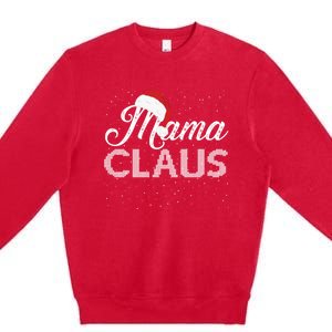 Mama Claus Santa Hat Christmas Celebration Gift Premium Crewneck Sweatshirt