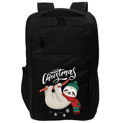 Merry Christmas Slothmas Sloth Lovers Xmas Holiday Gift Impact Tech Backpack