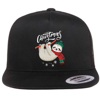 Merry Christmas Slothmas Sloth Lovers Xmas Holiday Gift Flatbill Hat