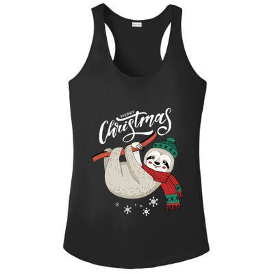 Merry Christmas Slothmas Sloth Lovers Xmas Holiday Gift Ladies PosiCharge Competitor Racerback Tank