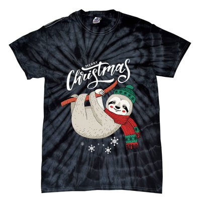 Merry Christmas Slothmas Sloth Lovers Xmas Holiday Gift Tie-Dye T-Shirt