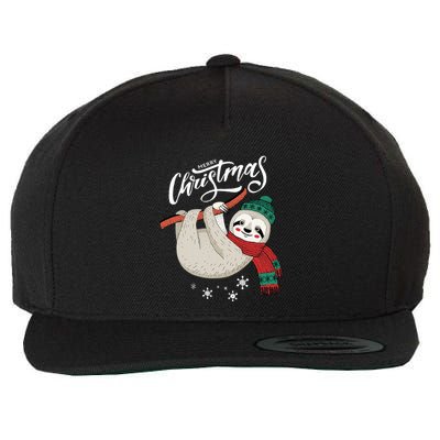 Merry Christmas Slothmas Sloth Lovers Xmas Holiday Gift Wool Snapback Cap