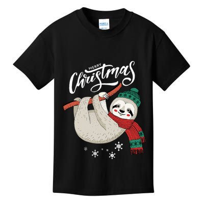 Merry Christmas Slothmas Sloth Lovers Xmas Holiday Gift Kids T-Shirt