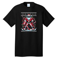 Merry Christmas Santa Hockey Goalie Ugly Christmas Sweater Tall T-Shirt