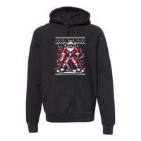 Merry Christmas Santa Hockey Goalie Ugly Christmas Sweater Premium Hoodie