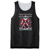 Merry Christmas Santa Hockey Goalie Ugly Christmas Sweater Mesh Reversible Basketball Jersey Tank