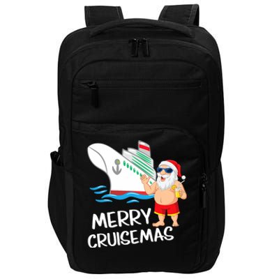 Merry Cruisemas Santa Claus Christmas Family Cruise Graphic Impact Tech Backpack