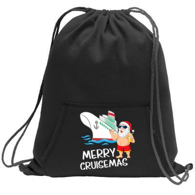 Merry Cruisemas Santa Claus Christmas Family Cruise Graphic Sweatshirt Cinch Pack Bag