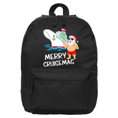 Merry Cruisemas Santa Claus Christmas Family Cruise Graphic 16 in Basic Backpack