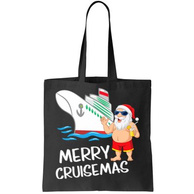 Merry Cruisemas Santa Claus Christmas Family Cruise Graphic Tote Bag