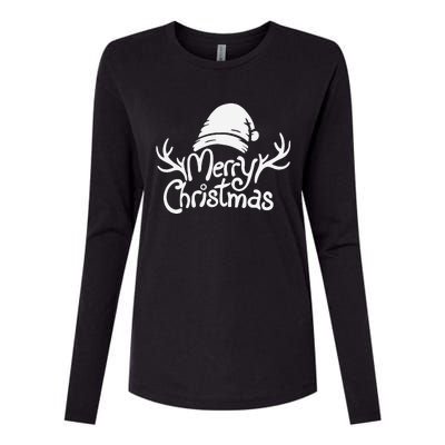 Merry Christmas Santa Hat Reindeer Family Matching Pajamas  Womens Cotton Relaxed Long Sleeve T-Shirt