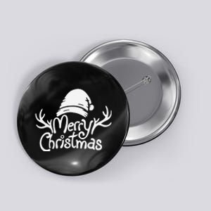 Merry Christmas Santa Hat Reindeer Family Matching Pajamas  Button