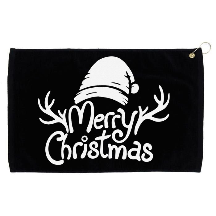 Merry Christmas Santa Hat Reindeer Family Matching Pajamas  Grommeted Golf Towel