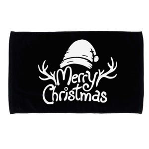 Merry Christmas Santa Hat Reindeer Family Matching Pajamas  Microfiber Hand Towel