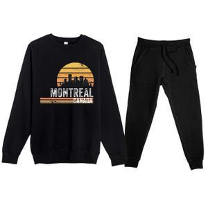 Montreal Canada Souvenir Vacation Travel Reminder Premium Crewneck Sweatsuit Set