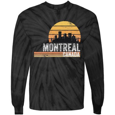 Montreal Canada Souvenir Vacation Travel Reminder Tie-Dye Long Sleeve Shirt