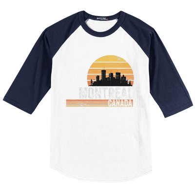 Montreal Canada Souvenir Vacation Travel Reminder Baseball Sleeve Shirt