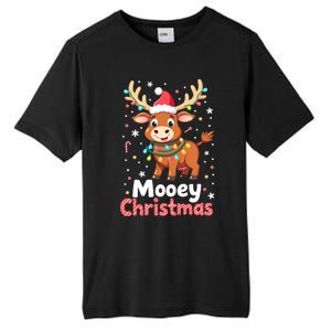 Mooey Christmas Santa Farmer Merry Highland Cow Christmas Gift Tall Fusion ChromaSoft Performance T-Shirt