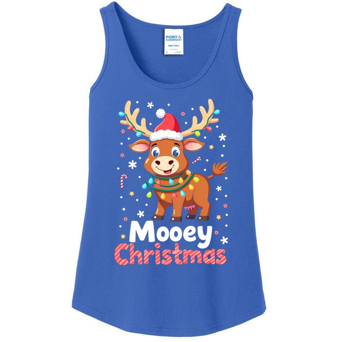 Mooey Christmas Santa Farmer Merry Highland Cow Christmas Gift Ladies Essential Tank