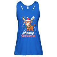 Mooey Christmas Santa Farmer Merry Highland Cow Christmas Gift Ladies Essential Flowy Tank