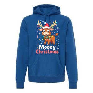 Mooey Christmas Santa Farmer Merry Highland Cow Christmas Gift Premium Hoodie