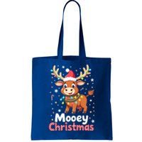 Mooey Christmas Santa Farmer Merry Highland Cow Christmas Gift Tote Bag