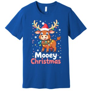 Mooey Christmas Santa Farmer Merry Highland Cow Christmas Gift Premium T-Shirt