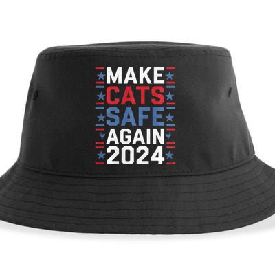 Make Cats Safe Again Funny 2024 Presidential Election Sustainable Bucket Hat