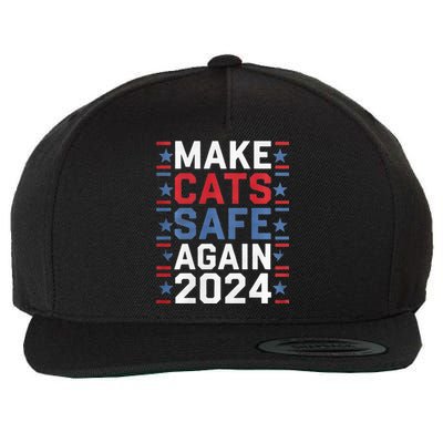 Make Cats Safe Again Funny 2024 Presidential Election Wool Snapback Cap