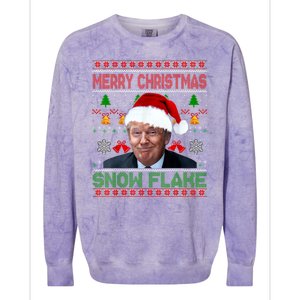 Merry Christmas Snowflake Santa Trump Xmas Ugly Sweater Colorblast Crewneck Sweatshirt