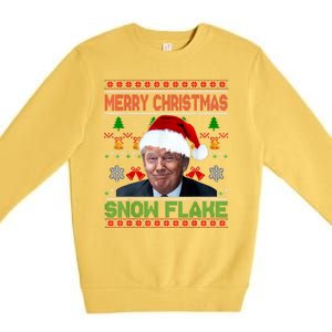 Merry Christmas Snowflake Santa Trump Xmas Ugly Sweater Premium Crewneck Sweatshirt