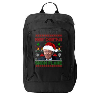 Merry Christmas Snowflake Santa Trump Xmas Ugly Sweater City Backpack