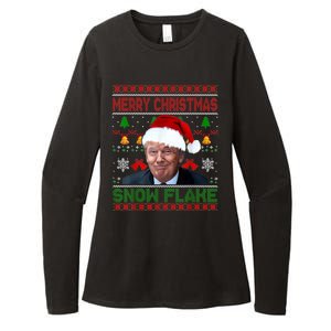 Merry Christmas Snowflake Santa Trump Xmas Ugly Sweater Womens CVC Long Sleeve Shirt