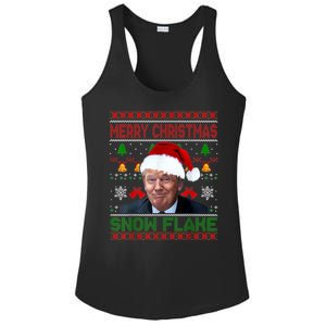 Merry Christmas Snowflake Santa Trump Xmas Ugly Sweater Ladies PosiCharge Competitor Racerback Tank