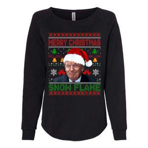 Merry Christmas Snowflake Santa Trump Xmas Ugly Sweater Womens California Wash Sweatshirt