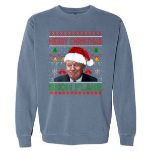 Merry Christmas Snowflake Santa Trump Xmas Ugly Sweater Garment-Dyed Sweatshirt