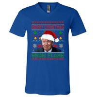 Merry Christmas Snowflake Santa Trump Xmas Ugly Sweater V-Neck T-Shirt