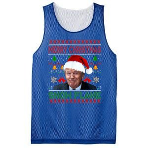 Merry Christmas Snowflake Santa Trump Xmas Ugly Sweater Mesh Reversible Basketball Jersey Tank