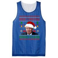 Merry Christmas Snowflake Santa Trump Xmas Ugly Sweater Mesh Reversible Basketball Jersey Tank