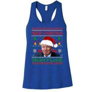 Merry Christmas Snowflake Santa Trump Xmas Ugly Sweater Women's Racerback Tank