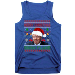 Merry Christmas Snowflake Santa Trump Xmas Ugly Sweater Tank Top