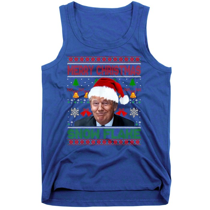 Merry Christmas Snowflake Santa Trump Xmas Ugly Sweater Tank Top