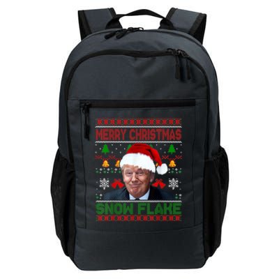 Merry Christmas Snowflake Santa Trump Xmas Ugly Sweater Daily Commute Backpack