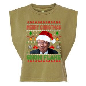 Merry Christmas Snowflake Santa Trump Xmas Ugly Sweater Garment-Dyed Women's Muscle Tee