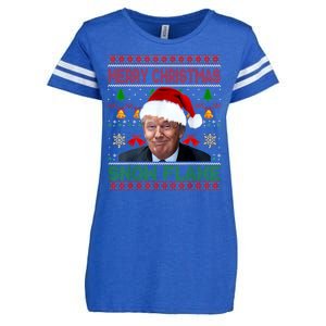 Merry Christmas Snowflake Santa Trump Xmas Ugly Sweater Enza Ladies Jersey Football T-Shirt