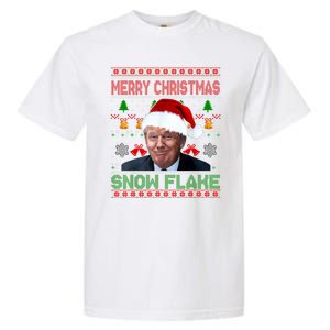 Merry Christmas Snowflake Santa Trump Xmas Ugly Sweater Garment-Dyed Heavyweight T-Shirt