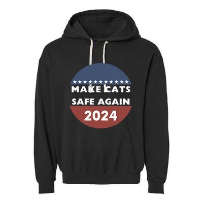 Make Cats Safe Again Harris Trump President Funny Politics Garment-Dyed Fleece Hoodie