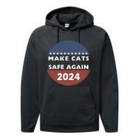 Make Cats Safe Again Harris Trump President Funny Politics Performance Fleece Hoodie