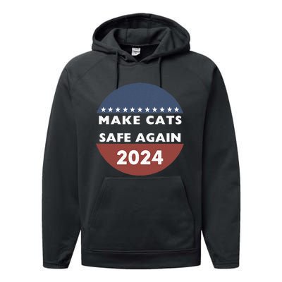 Make Cats Safe Again Harris Trump President Funny Politics Performance Fleece Hoodie